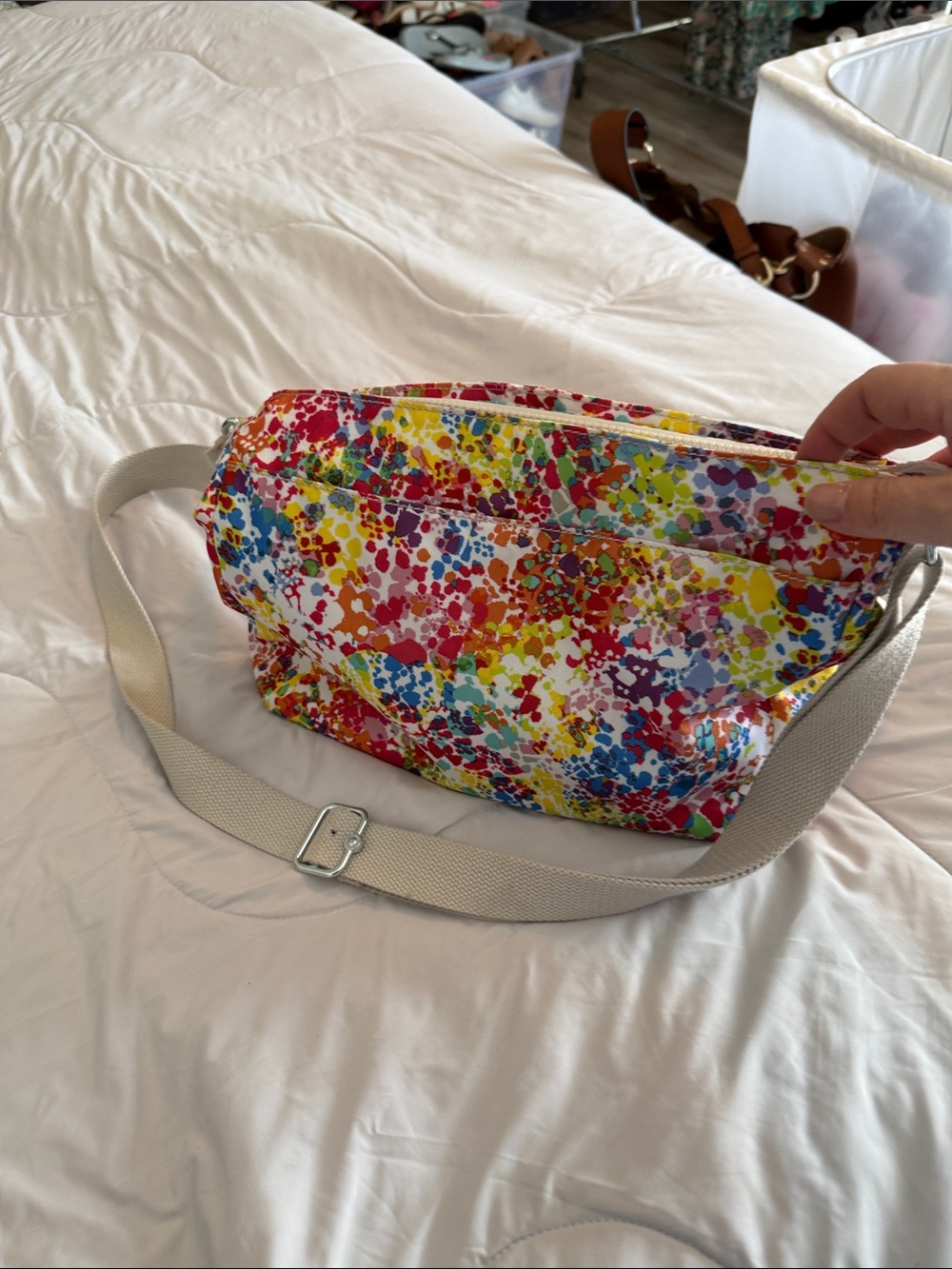 Kipling Multicolor Splatter-Print Crossbody with wallet - Picture 5 of 11
